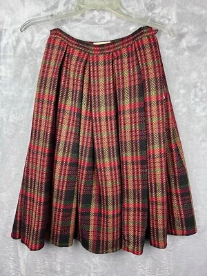 VTG 50's/60's Pendleton Size 12 Plaid Pleated Wool Skirt Midi USA Mod Secretary - Image 1 of 4