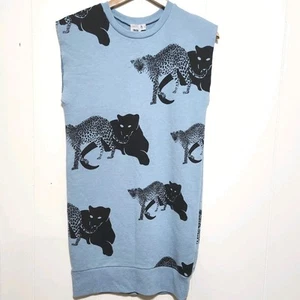 Vestido polar para mujer Asos Cheetah Panther estampado total talla 2 azul y negro - Imagen 1 de 10