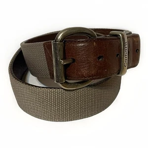 Cinturón de trabajo Carhartt de lona sobre cuero marrón para hombre talla 36 - Imagen 1 de 7