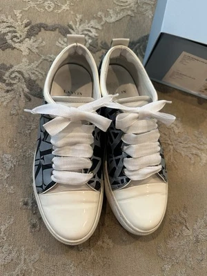 Lanvin Logo Women Captoe Sneakers In Pale Blue Size 40 Made In Italy - Image 1 of 4