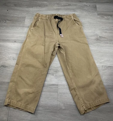 复古 Gramicci 小号卡普里裤卡其色棕色弹性腰带 — 第 1/4 张图片