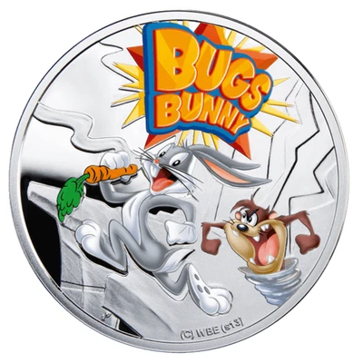 2013 Niue Bugs Bunny Cartoon Characters 1/2 oz Proof Silver Coin - Image 1 of 2
