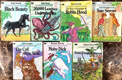 Lot of 7 Moby Books Illustrated Classic Editions Vintage Mini Paperback Books - Image 1 of 4