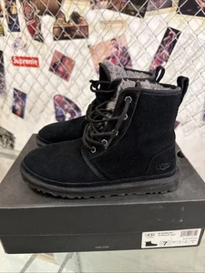 UGG Harkley schwarz Wildleder Wolle gefüttert Schnürstiefeletten Größe 7 Herren " - Bild 1 von 10
