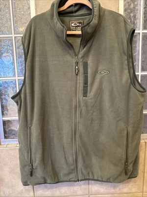 Drake Waterfowl Systems Mens Vest Size 2XL Fleece Full Zip Outdoors Green Mock - Image 1 of 4