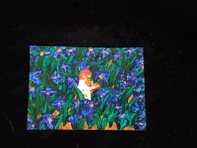 Vincent Van Gogh painting IRISES art TRADING CARD ACEO flower Brut New Portrait  - Image 1 of 4