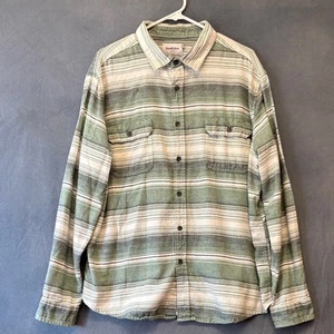 Goodfellow & Co Green Striped Flannel Shirt XL Soft Thick Cotton Lumberjack - Picture 1 of 10