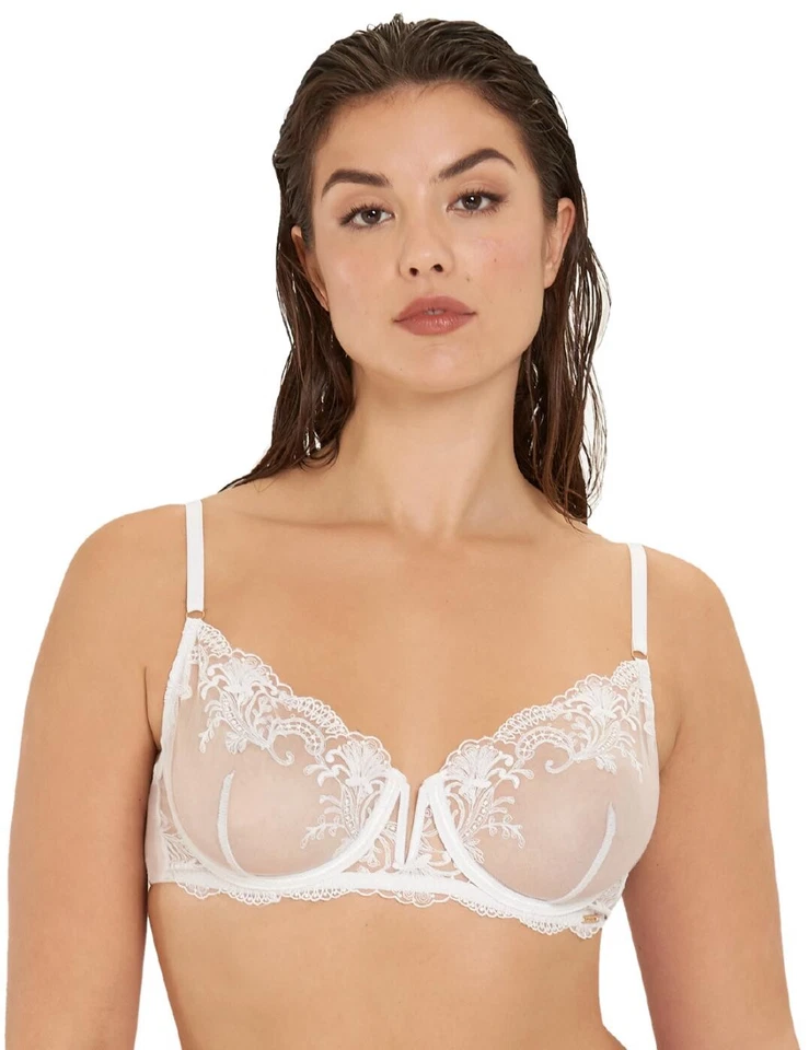 Bluebella Marseille Full Cup Bra 41547 Underwired Semi Sheer Bras Lingerie White - Image 1 of 1