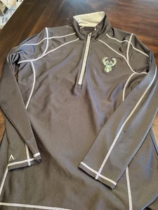 Milwaukee Bucks — Antigua 1/4 Zip-Up Pullover Jacket — Size Men’s Medium - Picture 1 of 3