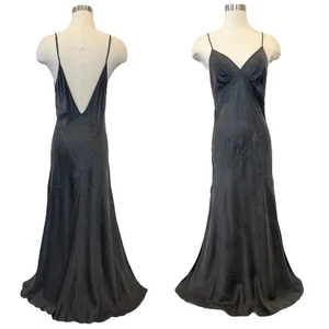 2003 Victoria’s Secret 100% Seda Negro Corte Sesgado Vintage Maxi Vestido Sin Mangas M - Imagen 1 de 8
