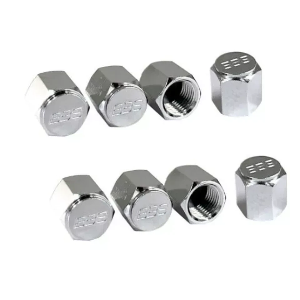 BBS Genuine Air Valve Caps Japanese Repair Parts Set of 8 Silver P5615011 JDM Foto 1 de 1