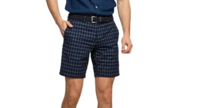 Banana Republic Herren blau kariert Stretch vorne flach Shorts Fensterscheibe Größe 33 - Bild 1 von 5