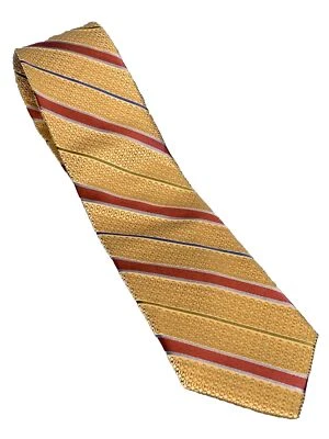 Corbata Bruno Piattelli Hecha a Mano Seda Multicolor Rayas Dorado Óxido Azul Verde NUEVA Foto 1 de 4