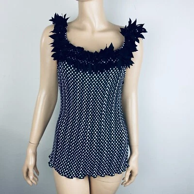 Top para mujer Kaelyn Max 2000 estilo Y2K gótico grunge acordeón lunares L Foto 1 de 4