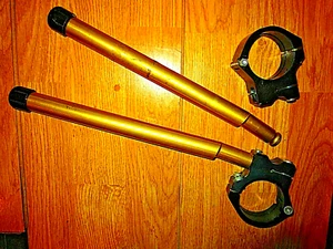 DUCATI YAMAHA " HARRIS" 50MM CLIP-ONS /ADJUSTABLE HANDLE BARS PAUL SMART R1 - Picture 1 of 9