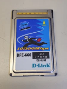 D-Link DFE-660 Fast Ethernet 10/100Mbps 32-bit CardBus Card NO CABLE TESTED - Picture 1 of 4