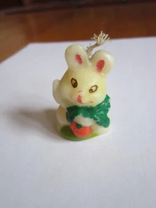 Tiny Easter Bunny Candle Rabbit Displayed not Burned 1.5" Vintage Mini FREE SHIP - Picture 1 of 10