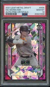 PSA 10 2021 LEAF METAL DRAFT AUTO PINK CRYSTALS #HSK HA-SEONG KIM AUTOGRAPH #4/7 - Picture 1 of 2