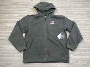 Arizona Wildcats Colosseum FZ Sherpa-Lined Hood Canvas Jacket Mens M Gray LS $80 - Picture 1 of 10