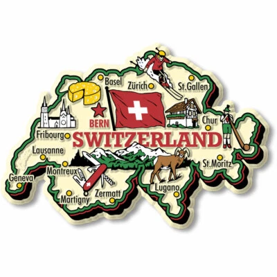 CLASSIC MAGNETS MADE WITH PRIDE IN THE USA Switzerland Jumbo Country Magnet by Classic Magnets