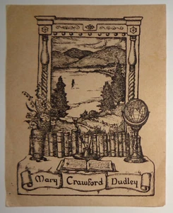 Mary Crawford Dudley Ex-Libris Bookplate - Picture 1 of 2