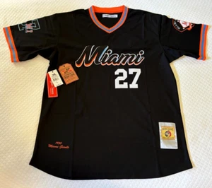 Miami Giants NL Baseball Jersey by Headgear Classics ~ Black ~ NWT ~ Size Large - Picture 1 of 6