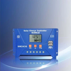 PWM Solar Panel Battery Charge LCD Controller 30A 12V/24VAuto Regulator Dual USB - Picture 1 of 6