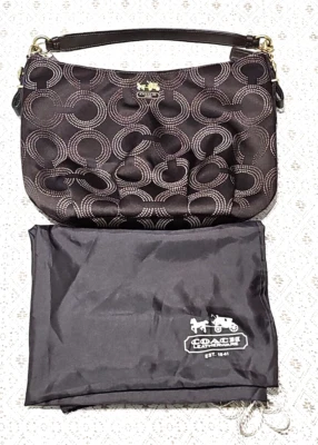 COACH Handbag OP Dotted Art Canvas Black Boho Style - Image 1 of 4