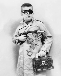 Boy Dressed Up As Agent Man From Uncle 8x10 Reprint Of Old Photo - Picture 1 of 1