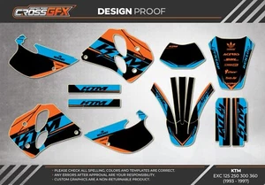 1993 1994 1995 1996 1997 Graphics Kit for KTM EXC 125 250 300 360 Decals Sticker - Picture 1 of 6