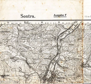 Sontra Krauthausen Weissenborn 1909 1936 orig. Tarjeta parcial TK25 Hübenthal Metzlar - Imagen 1 de 2