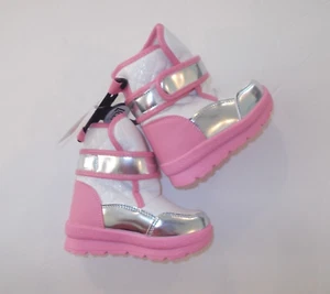 Lilly Of New York Toddler Girl Size 5 Pink And White Waterproof Snow Boots - Picture 1 of 6