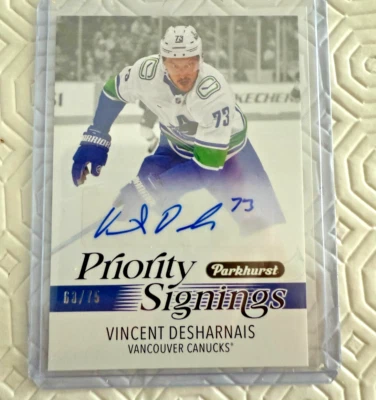 2025 Spring Promotion Priority Signings Vincent Desharnais Vancouver Canucks /75 - Image 1 of 2