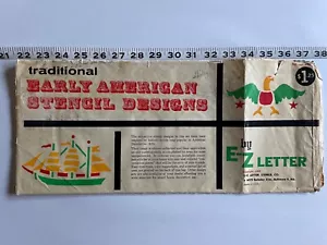 1962 Vintage Traditional Early American Stencil Designs E-Z Letter Co. Stencils - Picture 1 of 10