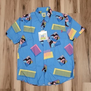 Camisa RSVLTS Para Hombres XXL Azul Manga Corta Jessie Spano So Ecited Abotonada - Imagen 1 de 11