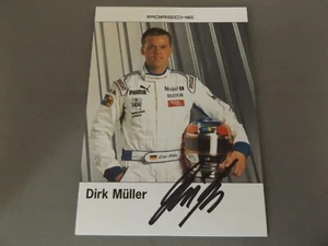 HAND SIGNED 6" x 4" DRIVER CARD - DIRK MULLER - PORSCHE - Picture 1 of 1