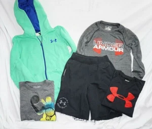 Youth Boys Lot (5) UNDER ARMOUR & CHAMPION Hoodie, Shorts & Shirts Kids X-SMALL - Picture 1 of 6