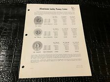 1980s VINTAGE AD SHEET #3904 ALUMINUM LUCKY PENNY COINS