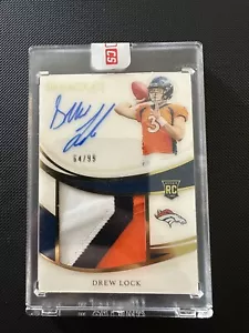 Drew Lock 2019 Immaculate Rookie Premium 3-Color Patch Auto RPA /99 RC - Picture 1 of 2