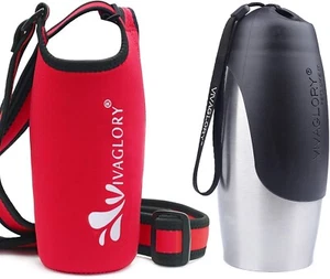 750ml Stainless Steel Water Bottle & Neoprene Bottle Carrier Combo, - Picture 1 of 7