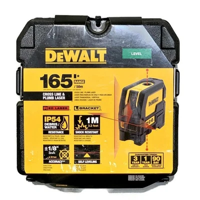 Nivel láser rojo autonivelante DEWALT DW0822 165 pies línea cruzada y punto de plomada Foto 1 de 4