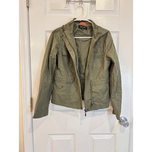 New Look Olive Green Cotton Blend Hooded Utility Jacket - Size M - Picture 1 of 4