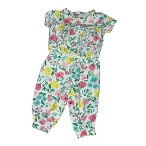 Carters Baby Girl One Piece Outfit Size 6 Months Floral Snap Leg Opening Cotton - Picture 1 of 6