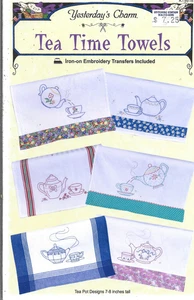 Yesterday's Charm-Tea Time Towels-Iron On Transfers Included-Tea Pot Designs - Picture 1 of 1