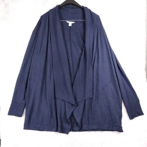 ATHLETA Blue Modal Tunic Cardigan Wrap Sweater Size 1X Thumb Holes - Picture 1 of 10