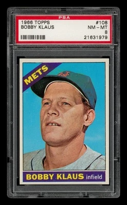 1966 Topps Set-Break #108 Bobby Klaus PSA 8 casi nuevo-como nuevo Foto 1 de 3