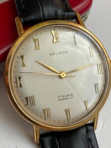 Hermoso RELOJ PULSERA VINTAGE PARA HOMBRE VALSON 17 RUBIS DGM PAT CAL ETA 2390 G - Imagen 1 de 17