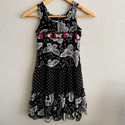 Vestido Floral Corazón Lunares Mariposa Encaje Niña Volantes Lazo Encaje Espalda Lentejuelas 5 Foto 1 de 4