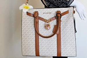 Michael Kors Nouveau Hamilton Satchel Vanilla Acorn Large Dust Bag NWT - Picture 1 of 24