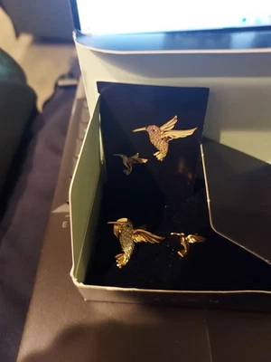 Булавки Avon Smithsonian Institution Hummingbird лот из 2 с буклетом 1997 с коробкой - Изображение 1 из 4